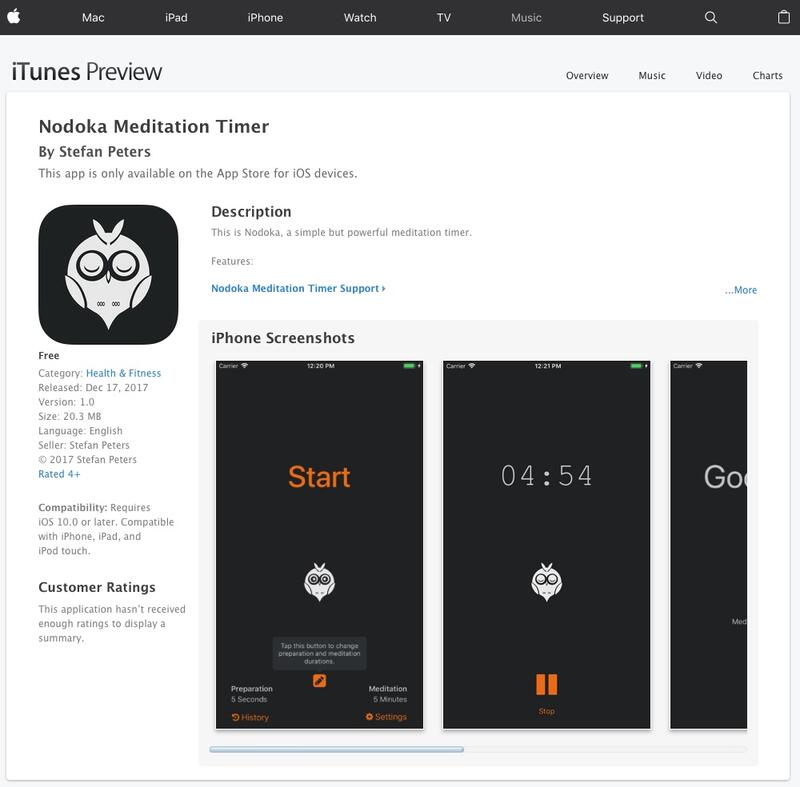 Apple App Store entry for Nodoka
