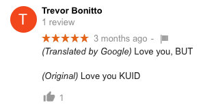 Trevor's KUID review on Google